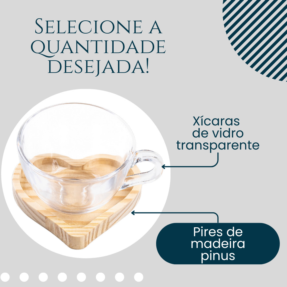 Conjunto de xícaras com pires